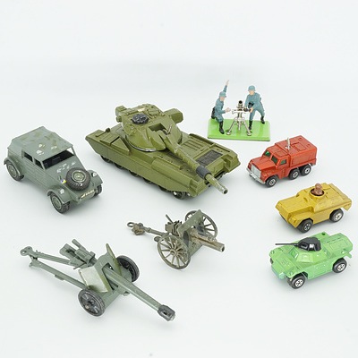 English Dinky Chieftain Tank, Volkswagen KDF, Three 1970s Matchbox Rolamatics and More 