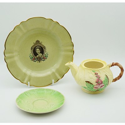 Group of Carlton Ware, Including Queen Elizabeth II Silver Jubilee Dish, Teapot and More 