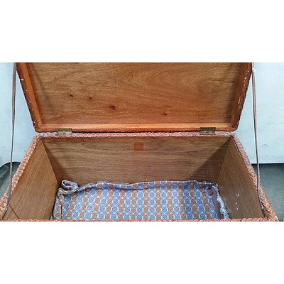 Wicker Blanket Box With Glass Top