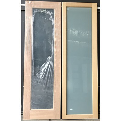 Two Solid Timber Internal Glass Doors  - Brand New