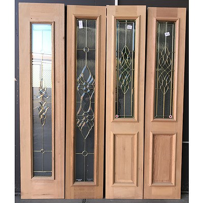 Four Solid Timber French Door Panels - Brand New