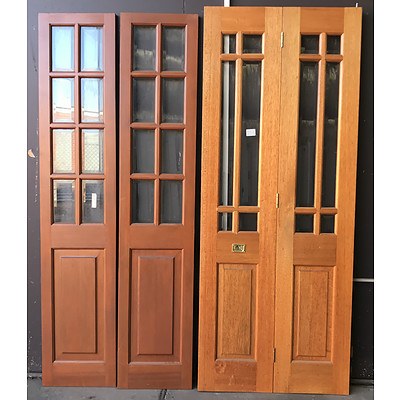 Four Solid Timber French Door Panels - Brand New