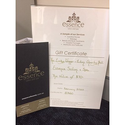 Essence Salon and Spa Gift Voucher - value $70