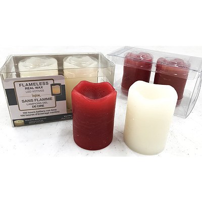 Inglow Vanilla & Red Current Flameless Real Wax LED Scented Candles - Lot of 48