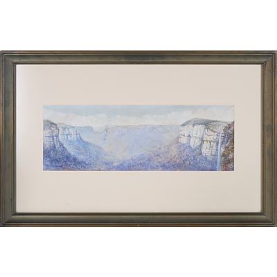 Lionel David (Working c1909-1922) Blue Valley, Watercolour