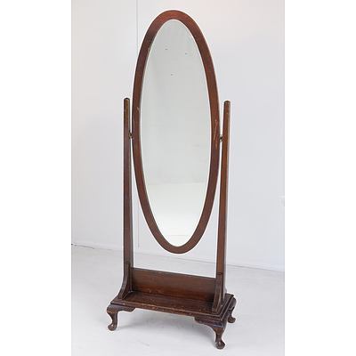 Antique Cheval Mirror Early 20th Century