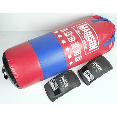 Madison Sport Legend Boxing Bag And Fenechs Boxing Gloves