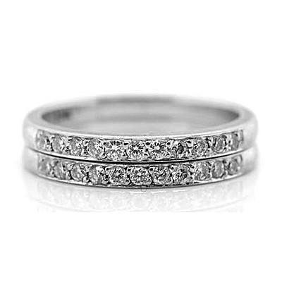 Matched Pair of Diamond-set Eternity Style Rings