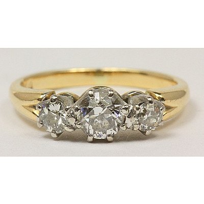 Vintage 1 Carat Diamond Ring - 18ct Gold/Platinum