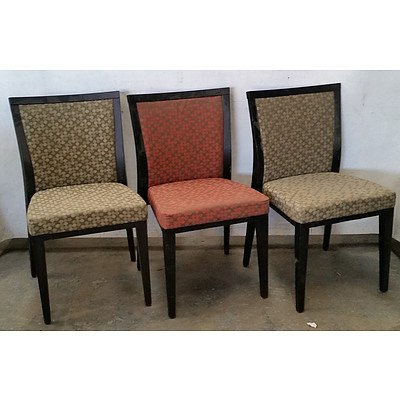 Three Upholstered Chairs With Dotted Pattern