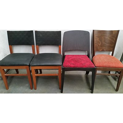 Contemporary Stained Hardwood Occasional Chairs - Lot of Eight