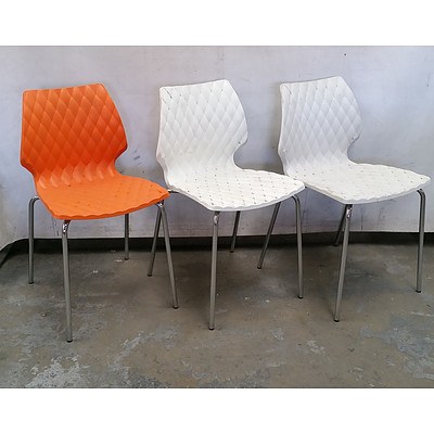 Eleven Diamond Upholstered Style Plastic Chairs