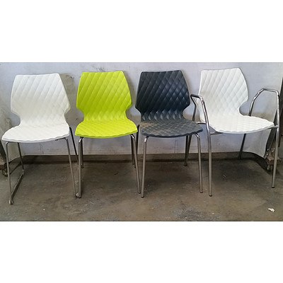 Eleven Diamond Upholstered Style Plastic Chairs