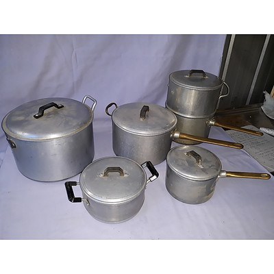 Vintage Aluminium saucepans