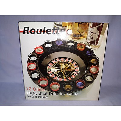 16 Glass Lucky Shot Drinking Game - Roulette (NEW)