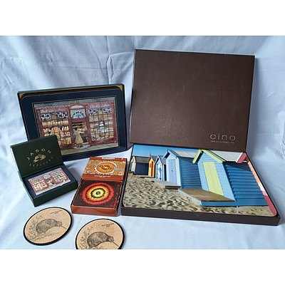 Assorted coasters and placemats