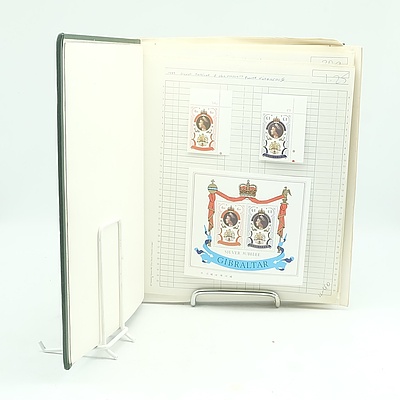 Three Vintage Spring Back Stamp Albums With British Commonwealth Stamps