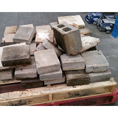 Pallet Lot - Approx 40 Concrete Blocks