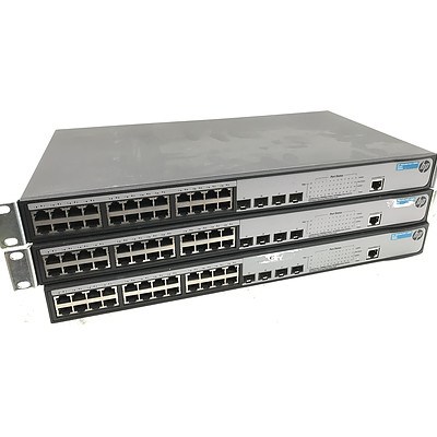 Hp 1920-24G-PoE+ (JG925A) Gigabit Switches - Lot of 3