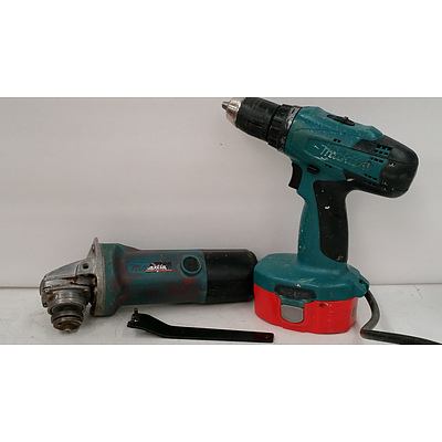 Makita Electric Grinder and Cordless Drill