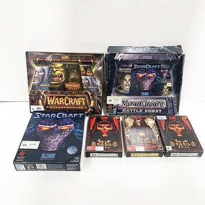 Group of Blizzard Entertainment Computer Games Including Star Craft, War Craft and More