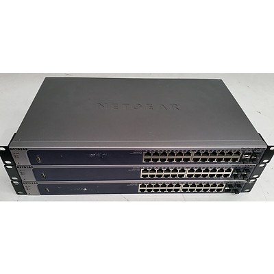 Netgear ProSafe (GSM7224v2) 24-Port Gigabit L2 Managed Switch with Static Routing - Lot of Three