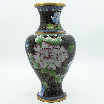 Chinese Cloisonne Vase Decorated with Peony