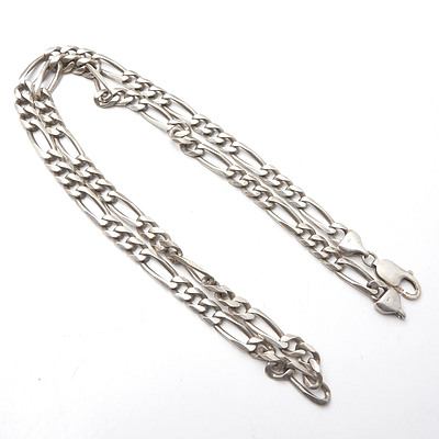 Sterling Silver File Link Chain, 37.2g