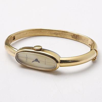 Rolled Gold Ladies Swiss Hinged Bangle Valgine Incabloc Watch