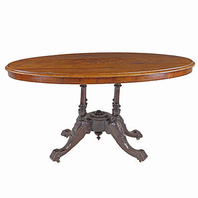 Late Victorian Walnut Tilt Top Loo Table with Inlaid Top Circa 1880