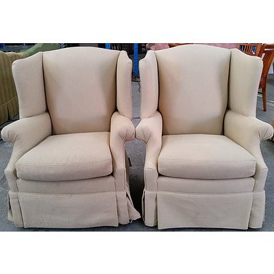 Drexel Heritage Wingback Armchairs - Lot of Two