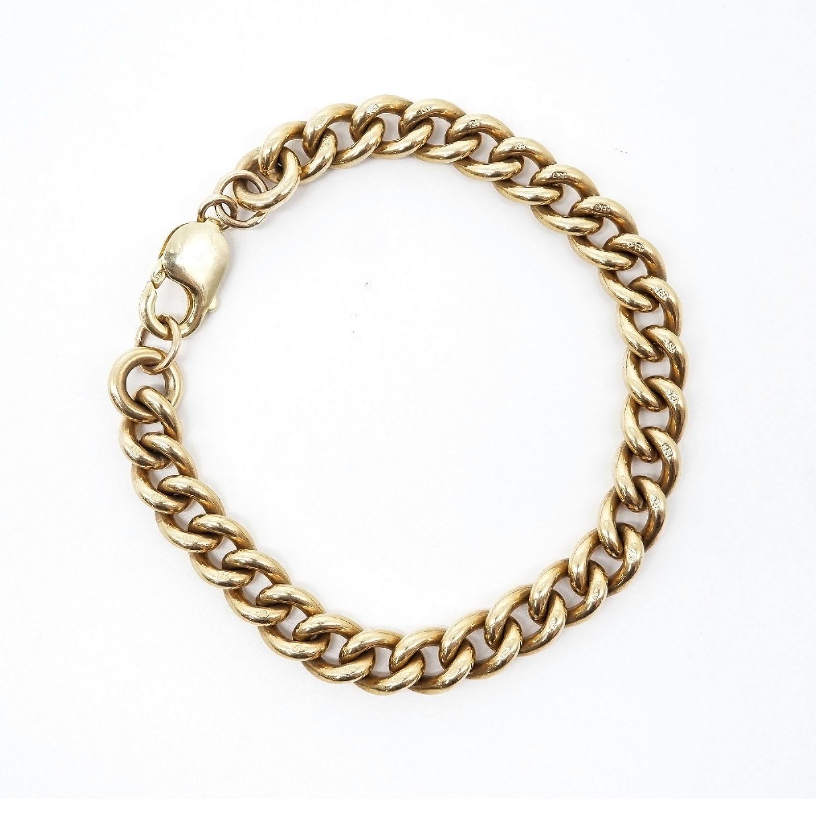'9ct Yellow Gold Curb Link Braclet, 47g'