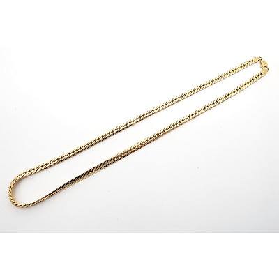 9ct Yellow Gold Hollow File Curb Link Chain, 13.25g