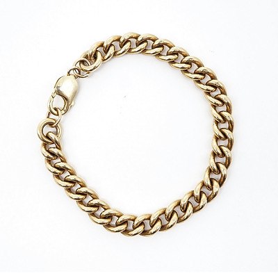 9ct Yellow Gold Curb Link Braclet, 47g