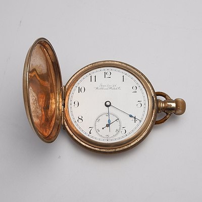 American Waltham Rolled Gold Cased Hunter Pocket Watch