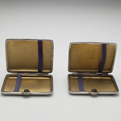 Two English Silver Plated Cigarette Cases