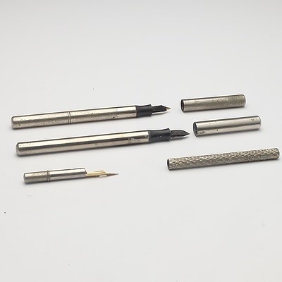 Three Vintage Fountain Pens, Including The Silver King