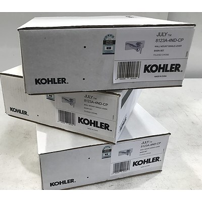 Kohler July Wall Mount Bath Set - Lot of 3 Brand New - RRP Over $1,200