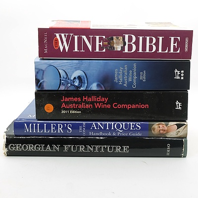 Group of Antique and Wine Reference Books