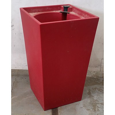 Matte Red Square Top Sub Irrigation Pot - Lot Of 5