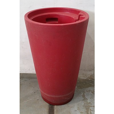 Matte Red Round Top Sub Irrigation Pot - Lot Of 5