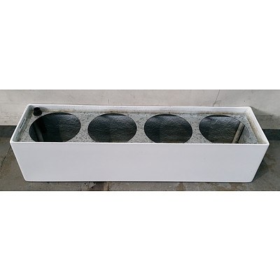 Gloss White Small Rectangle Top Sub Irrigation Planter Pot - Lot Of 4