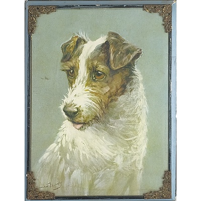 Three Marine Offset Prints and A Portrait of a Terrier Signed Tammie Moody