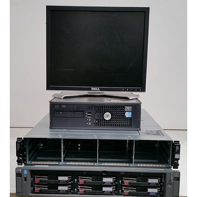 Bulk Lot of Assorted IT Equipment - Monitors, Servers and Desktop Computer