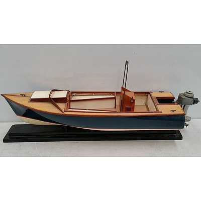 Vintage Hand Made Model Boat and Ship - Lot of Two