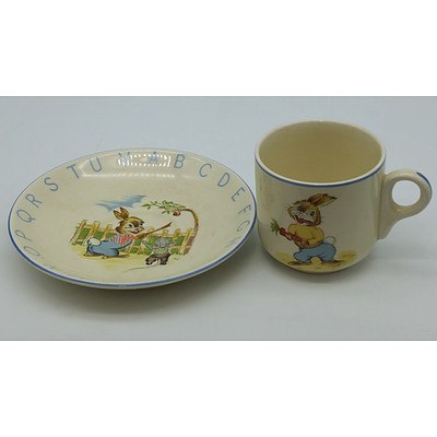 Two Bunnykins Cup and Saucer Sets