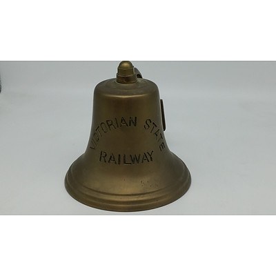 Modern Brass Bell with Victorian Railways Inscription 