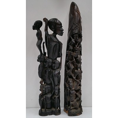 Two Southeast Asian Carved Ebony Sculptures
