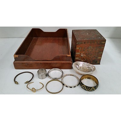 Vintage Costume Jewellery, Trinket Box and Paper Tray
