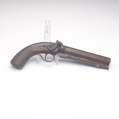 Early 19th Century Black Powder Muzzle Loading Pistol, Barrel Engraved Samuel Nock 116 Jermyn St St James's London